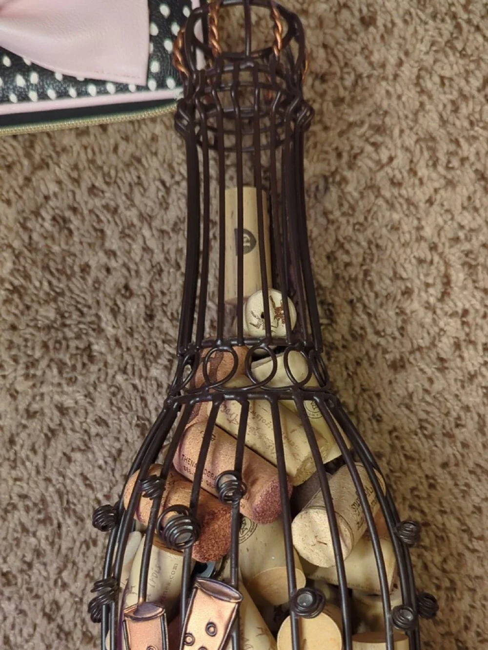 Decorative Champagne Cork Bottle Wire Cage - Bronze & Black